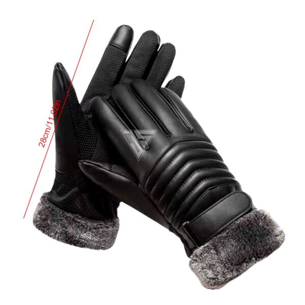 Guantes de cuero PU afelpados